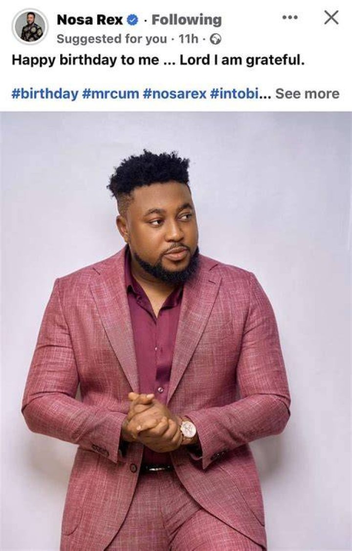 
Actor, Nosa Rex Reveals Message He Got From A Fan 