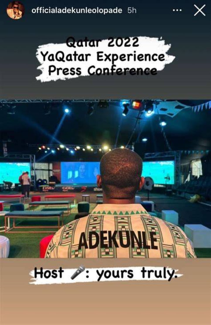 
BBNaija Star, Adekunle, To Host World Cup Conference 