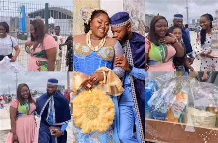 
Fans treat Stan Nze, wife to a buffet of food, money cake and more (Video) 
