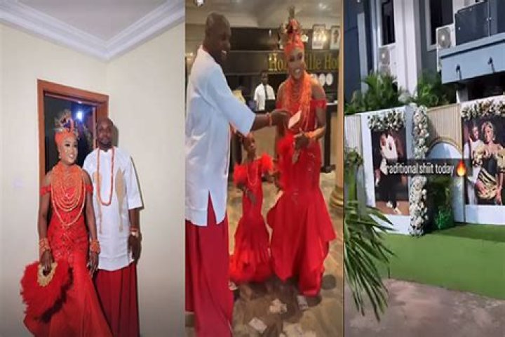 
Photo from Davido’s aide, Isreal DMW’s traditional marriage today 